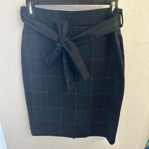 Ann Taylor warm tones plaid pencil skirt